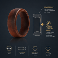 Bague en bois massif personnalisée en gros, en bois de fer naturel, faite à la main, bombée, pour homme et femme, cadeau d'anniversaire