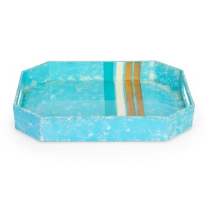 Plateau à café rectangulaire décoratif fait main, style vintage, personnalisable, peint à la main, qualité supérieure, en bois de manguier naturel - Product Image 4