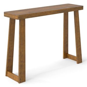 Consolle stretta da 43 pollici in legno massello di noce e gomma, salvaspazio, per ingresso, appartamento piccolo, hotel, soggiorno, con contenitore - Product Image 3