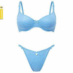 ชุดชั้นในแบบไร้สายเซ็กซี่ คัพ 5/8 พร้อมกางเกงในทรงฮิปสเตอร์ สำหรับผู้หญิง ตกแต่งด้วยงานปัก ผ้าไหม/ผ้าฝ้าย ระบายอากาศได้ดี เป็นมิตรกับสิ่งแวดล้อม และป้องกันแบคทีเรีย - Product Image 2