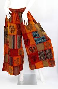 Overol de Rayón Hecho a Mano con Parches, Estilo Hippie Bohemio Colorido, Ecológico, de Cintura Alta para Verano - Product Image 5
