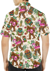 Camisas Hawaianas Tropicales Bigfoot para Hombre y Mujer, Camisa Casual de Verano para la Playa, Estilo Aloha con Botones y Manga Corta, Sasquatch - Product Image 5