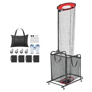 Rete da Allenamento Portatile con Ruote, Angolo e Altezza Regolabili, Attrezzatura per Allenamento di Pallavolo per Trainer - Product Image 1
