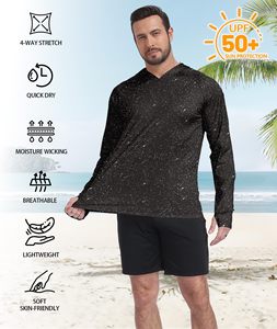 Camiseta de Pesca con Capucha para Hombre, Protección UPF UV 50+, Ligera, con Capucha, Antibacteriana, de Poliéster, para Pesca y Actividades al Aire Libre - Product Image 5