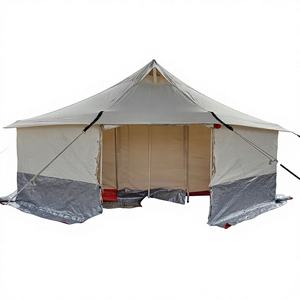 Tente familiale quatre saisons de 4x6 mètres avec fenêtres en moustiquaire, tissu coupe-vent et hydrofuge pour utilisation d'urgence - Product Image 1