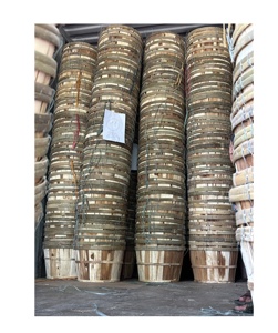 Panier pour Verger Multifilament Vintage Large Split Slat Wood Boisseau Orchard Farmhouse Home Organisation Retail Display Décoratif - Product Image 3