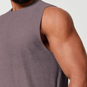 Custom Printed Logo Front Knitted Breathable <b>Moisture</b> <b>Wicking</b> Men Gym Tank Tops Sleeveless Casual <b>T</b>-<b>shirts</b> Activewear - Product Image 3