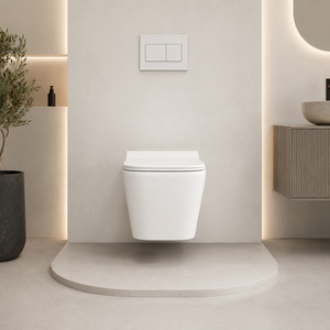 WC mural en céramique monobloc Viva Rimless Luxurious EWC, design moderne carré, avec siphon en P et abattant à fermeture douce, pour villas et hôtels - Product Image 4