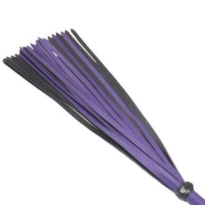 Real Cowhide <b>Leather</b> <b>Flogger</b> Whip with Braided Wrist Loop Handle Steel Buckle 3.5cm Width - Product Image 5