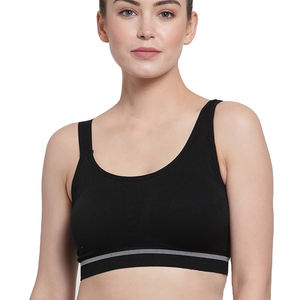 Sujetador deportivo de yoga para mujer al por mayor, de alta sujeción, con espalda cruzada, tela antibacteriana, logo frontal, material de elastano y nailon - Product Image 2