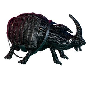 Handmade Beetle Shaped Rattan Kids <b>Bag</b> Eco Friendly <b>Wicker</b> Crossbody <b>Bag</b> for Children - Product Image 3
