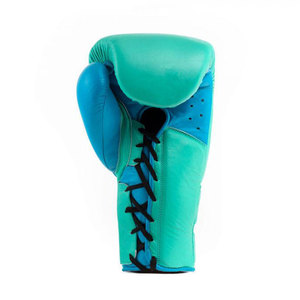 Gants de boxe en cuir bleu et jaune Econex Sports, antidérapants, à lacets, pour adultes, pour l'entraînement en salle de sport - Product Image 5