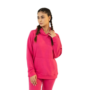 Women Pink Full Sleeve Cotton Fleece <b>Tracksuit</b> Set Hoodie and Jogger Pants Warm Two Piece Winter Streetwear Outfit - Product Image 3