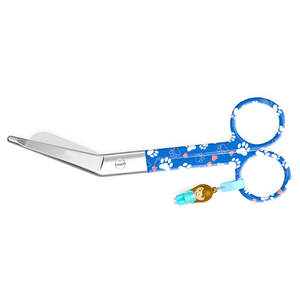 Ciseaux d'infirmière en acier inoxydable avec poignée ABS, motif cœur, couleur bleue, avec breloque infirmière, pour usage chirurgical - Product Image 3