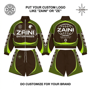 ZAINI 2026 Men's Casual Winter Windbreaker Shorts <b>Set</b> Breathable Quick Dry Polyester/Nylon <b>Knitted</b> Hooded 300g Tracksuit - Product Image 1