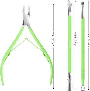 Coupe-cuticules en acier inoxydable, pousse-cuticules, coupe-ongles 3-en-1, ensemble d'outils de manucure et pédicure pour les ongles des mains/des pieds, peaux mortes - Product Image 3