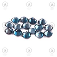 ANAM EMPORIUM Topaze bleue de Londres naturelle 2 mm, taille brillant, pierre lâche de haute qualité, pure et irisée, 0,10 ct pour la fabrication de bijoux