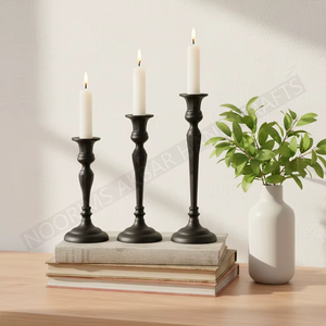 Candelabro nórdico de metal negro mate, moderno soporte de aluminio para velas cónicas, centro de mesa para bodas, eventos, mesas de comedor, decoración del hogar - Product Image 6