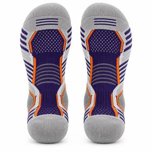 Men's Athletic <b>Socks</b> Winter Purple Gray <b>Orange</b> Geometric Knitted Breathable Wool/Nylon Quick Dry Anti-Bacterial Sports Regular - Product Image 4