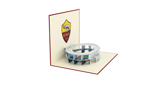 Roma Football Club 3D Pop-Up Stadium Greeting Card Matte Varnish Digital Printing Rectangle Shape - Product Image 2