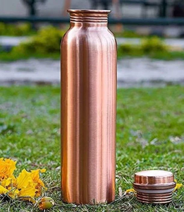 Pure Copper Drinking Water Bottle Elegant Ayurvedic Storage Bottle For Healthy Hydration Home Kitchen And Outdoor Activities - Product Image 3
