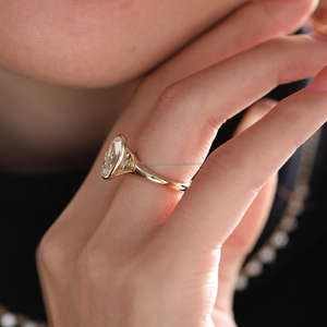 Certificat IGI approuvé 14K or femme fiançailles CVD VVS DEF toutes formes coupe laboratoire cultivé bague en diamant personnalisé - Product Image 4