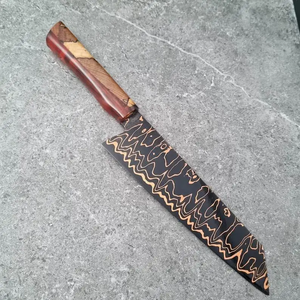 Couteau de Chef LEGACY BLADES en Acier Damas Forgé à la Main, Tranchant comme un Rasoir, Manche en Bois de Palissandre, Moderne, Ambidextre, Fournisseur d'Usine - Product Image 3