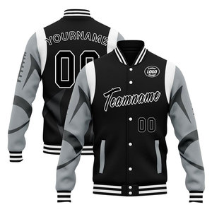 เสื้อแจ็คเก็ตเบสบอลผู้ชาย สไตล์สตรีทแวร์ ผ้าโพลีเอสเตอร์ ซับในกันหนาว ปิดด้วยซิป มีกระเป๋า ดีไซน์ลำลองทันสมัย ผลิตแบบ OEM - Product Image 5