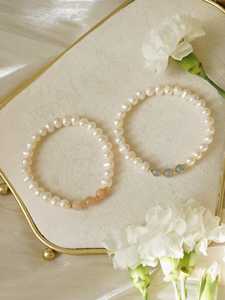 Natural Moonstone Sunstone Freshwater Pearl Bracelet Yoga Crystal Healing Balance Energy Inner Peace Jewelry Gift - Product Image 2