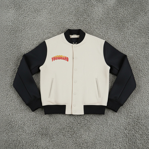 Chaqueta Varsity con Capucha de Lona 100% Lana de Alta Calidad para Hombre, Cuello Camisero Personalizado, Impermeable, Estilo Urbano de Invierno - Product Image 4