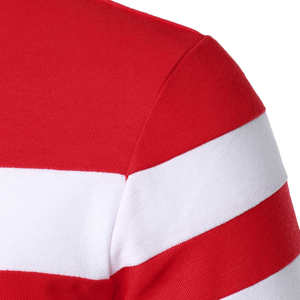 Polo classique pour homme à rayures rouges et blanches, manches courtes, polos personnalisés pour homme, t-shirt d'été doux, respirant, de haute qualité - Product Image 6