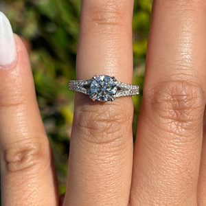 Bague de fiançailles en diamant de laboratoire taille ronde 1,18 ct, bijoux en or 14 carats, bague en or jaune 14 carats - Product Image 2