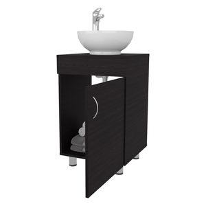 FM FURNITURE Mobile Bagno Integrato Loli con Lavabo e Rubinetto Colore Wengue - Product Image 3