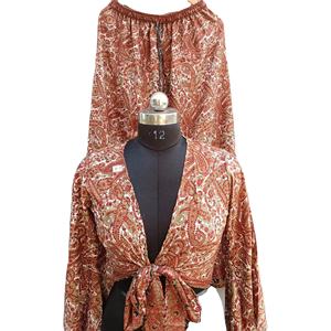 Haut à manches longues cloche avec pyjama Floral Style rétro, ensemble de pyjama, robe de nuit pour femmes, nouvelle collection - Product Image 1