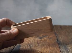 Elegant Wooden Business Card Holder | <b>Solid</b> <b>Wood</b> <b>Desk</b> Accessory | Office Supplies - Product Image 5