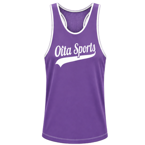 Purple White <b>Swim</b> Set Sleeveless Racerback Tank <b>Top</b> with Matching Shorts Lightweight Quick Dry Training Performance Swimwear - Product Image 3