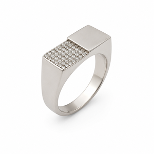 Bague pour homme en argent sterling 925 avec diamants, design carré poli, idéale pour mariage, fête, usage quotidien, cadeau, bijou, alliance - Product Image 3