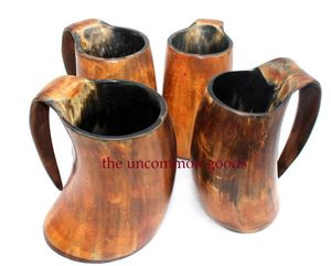 Jarra de Cuerno Hecha a Mano, Taza Vikinga Tradicional, Jarra de Estilo Rústico para Fiestas Temáticas Medievales y Uso en Bares Domésticos - Product Image 4