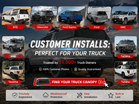 Aluminum Pickup Hardtop Truck Bed Topper Cap Camper Hard Top Canopy for Silverado RAM Ford Range F150 F250 Tacoma Camper Shell