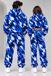 Conjunto Deportivo Unisex de Invierno 100% Algodón, Sudadera con Capucha, Pantalones Holgados, Top Corto, Ropa Casual para Parejas, con Logo, OEM - Product Image 4