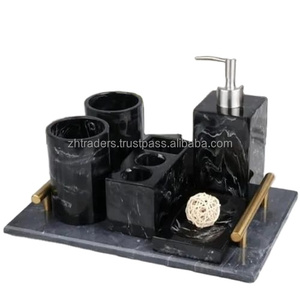 ชุดอุปกรณ์ห้องน้ำหินอ่อนแบบใหม่6ชิ้นเอฟเฟคหินอ่อน - Product Image 1