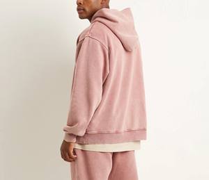 Sudadera con Capucha Rosa Pastel para Hombre, 100% Algodón, Felpa, Corte Regular, con Bolsillo, Impresión Digital, Personalizable, Venta al Por Mayor, Otoño - Product Image 2