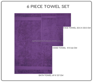 Ensemble de 6 serviettes de bain en coton naturel |   300/600 GSM |   Écologique |   Séchage rapide |   Marque privée OEM |   Commande en gros - Product Image 5