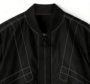 Blouson aviateur bomber surdimensionné en toile enduite personnalisée à col fin, idéal pour les marques de streetwear américaines, livraison rapide - Product Image 3