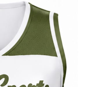 Camiseta Deportiva sin Mangas Sublimada Verde Oliva para Animadoras, Uniforme para Equipo Deportivo, Entrenamiento, Rendimiento y Competencia - Product Image 3
