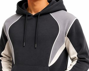 Sudadera con Capucha para Hombre, Diseño Color Block, Manga Raglán, Informal, Transpirable, Holgada, de Forro Polar, para Invierno, ODM - Product Image 2