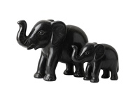 Ensemble de figurines d'éléphant en marbre naturel gravé, sculpté à la main, décoration de luxe pour la maison, article cadeau