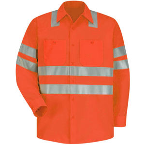 Chemise de travail industrielle réfléchissante la plus vendue avec haute visibilité, vêtements de sécurité personnalisés, chemises boutonnées pour travaux routiers - Product Image 2