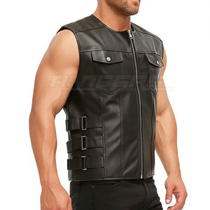 เสื้อกั๊กหนัง100% สำหรับผู้ชายเสื้อกั๊กแฟชั่นทำจากหนัง - Product Image 6