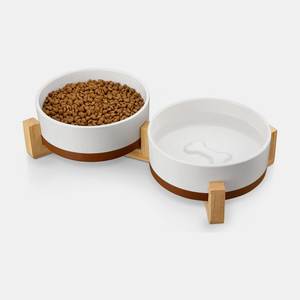 Tazón de Cerámica Pequeño para Gatos con Superficie Lisa Esmaltada, Forma Ligera y Cómoda, Base Estable para Comida y Agua, Uso Doméstico - Product Image 1